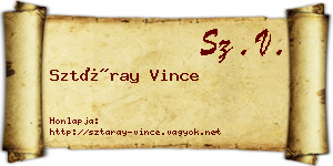 Sztáray Vince névjegykártya